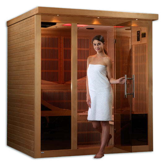 Golden Designs Monaco 6-Person PureTech™ Near Zero EMF FAR Infrared Sauna&nbsp;.