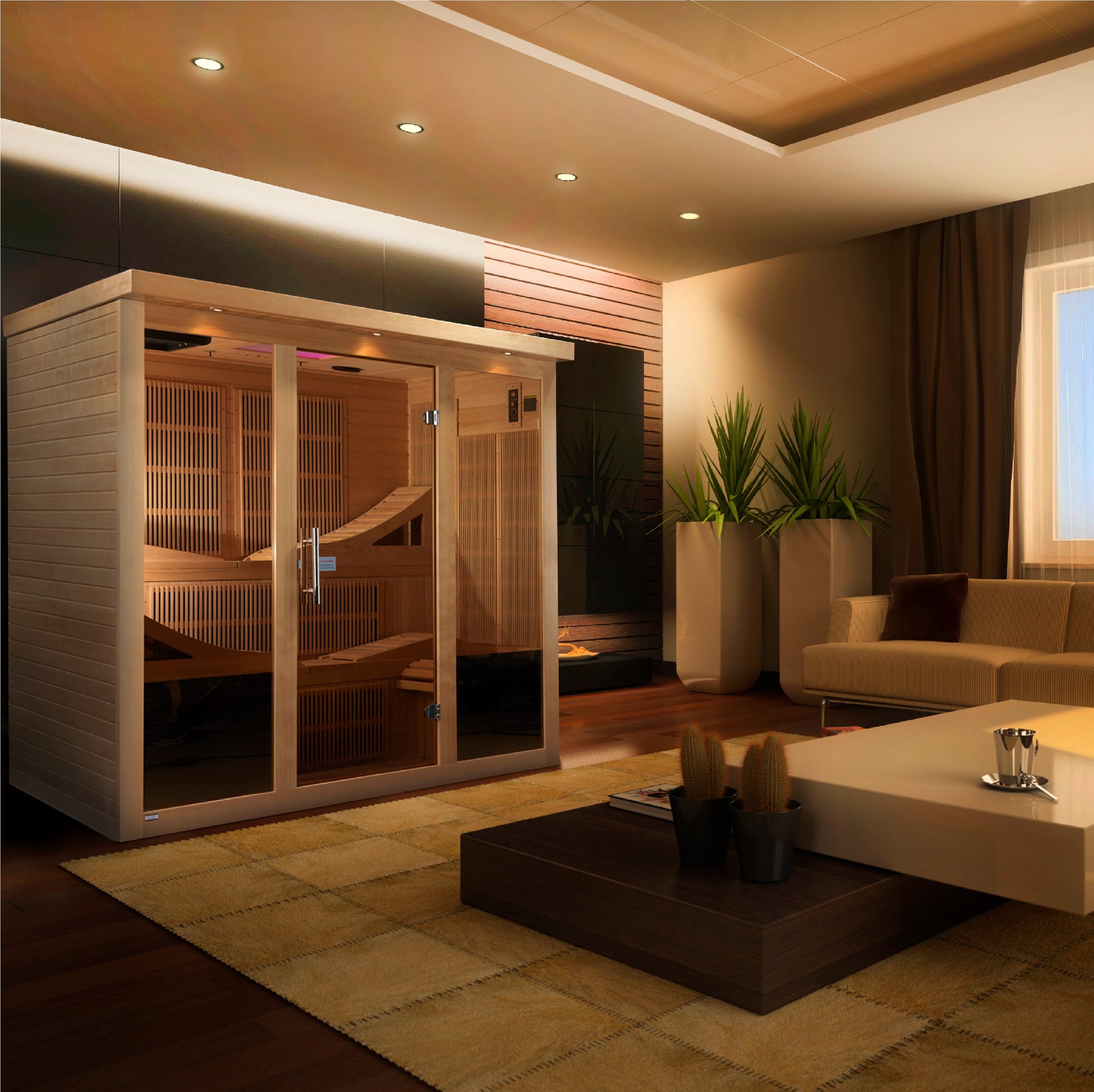 Golden Designs Monaco 6-Person PureTech™ Near Zero EMF FAR Infrared Sauna&nbsp;.
