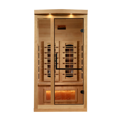 Golden Designs Aurora 1 Person Full Spectrum Infrared Sauna with Himalayan Salt Bar