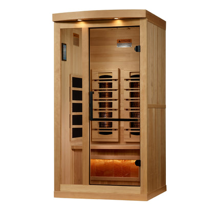 Golden Designs Aurora 1 Person Full Spectrum Infrared Sauna with Himalayan Salt Bar