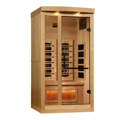 Golden Designs Aurora 1 Person Full Spectrum Infrared Sauna with Himalayan Salt Bar