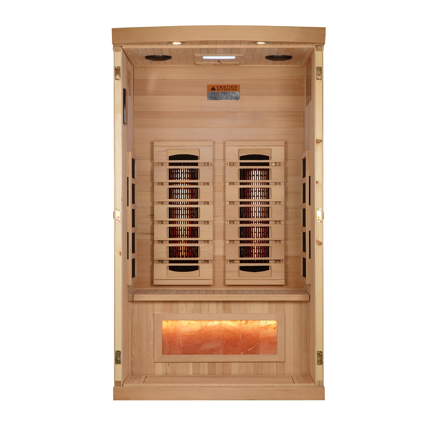 Golden Designs Aurora 1 Person Full Spectrum Infrared Sauna with Himalayan Salt Bar