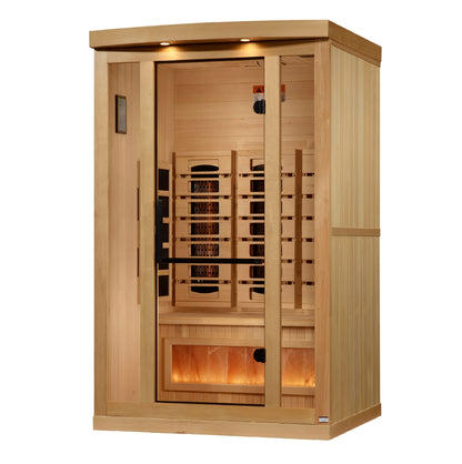 Golden Designs Sunrise 2 Person Full Spectrum Infrared Sauna with Himalayan Salt Bar