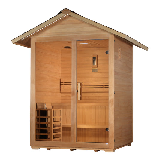 Golden Designs Arlberg 3 Person Traditional Outdoor Steam Sauna