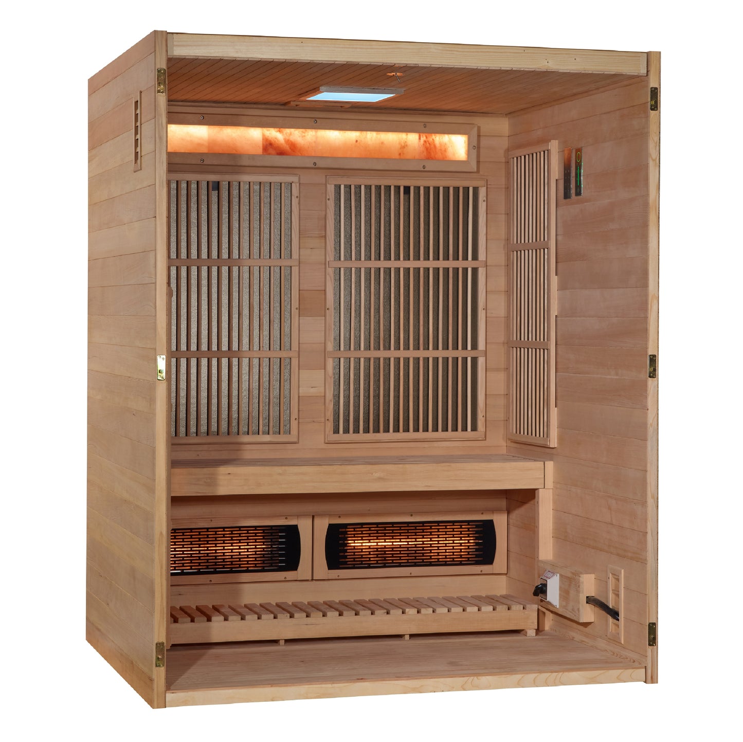 Golden Designs Soria 3 Person Indoor Sauna- Hybrid- Infrared & Traditional