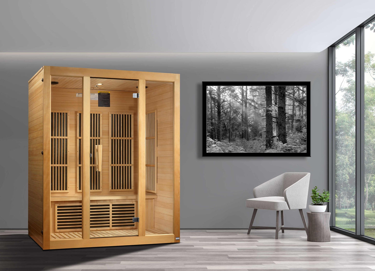 Maxxus Bellevue 3-Person Low EMF FAR Infrared Sauna (Canadian Hemlock) - EverVibe Life