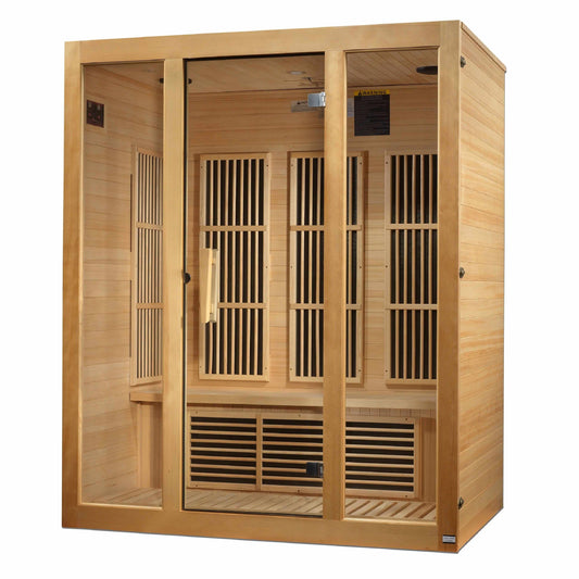 Maxxus Bellevue 3-Person Low EMF FAR Infrared Sauna (Canadian Hemlock) - EverVibe Life