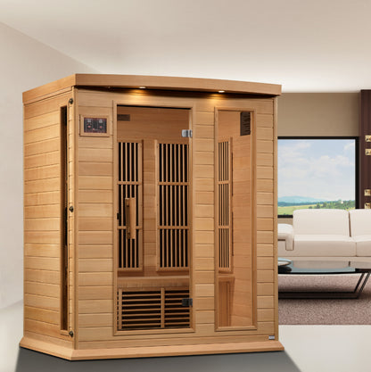 Maxxus Montilemar 3 Person Near Zero EMF FAR Infrared Sauna – Canadian Hemlock