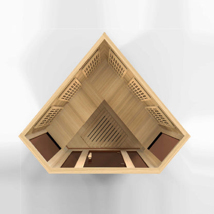 Maxxus 3-Person Corner Low EMF FAR Infrared Sauna (Canadian Hemlock) Sauna Golden Designs 