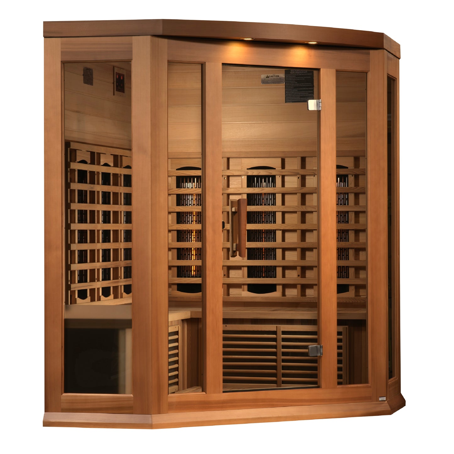 Maxxus Avignon 3 Person Corner Full Spectrum Infrared Sauna – Canadian Red Cedar
