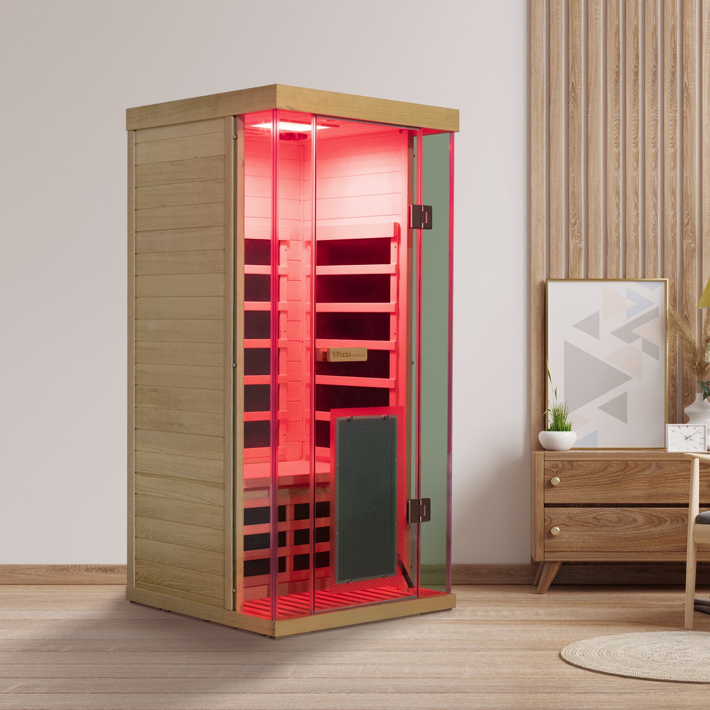 WizzaSaunas SH01 1-Person Full Spectrum Infrared Sauna (Hemlock)