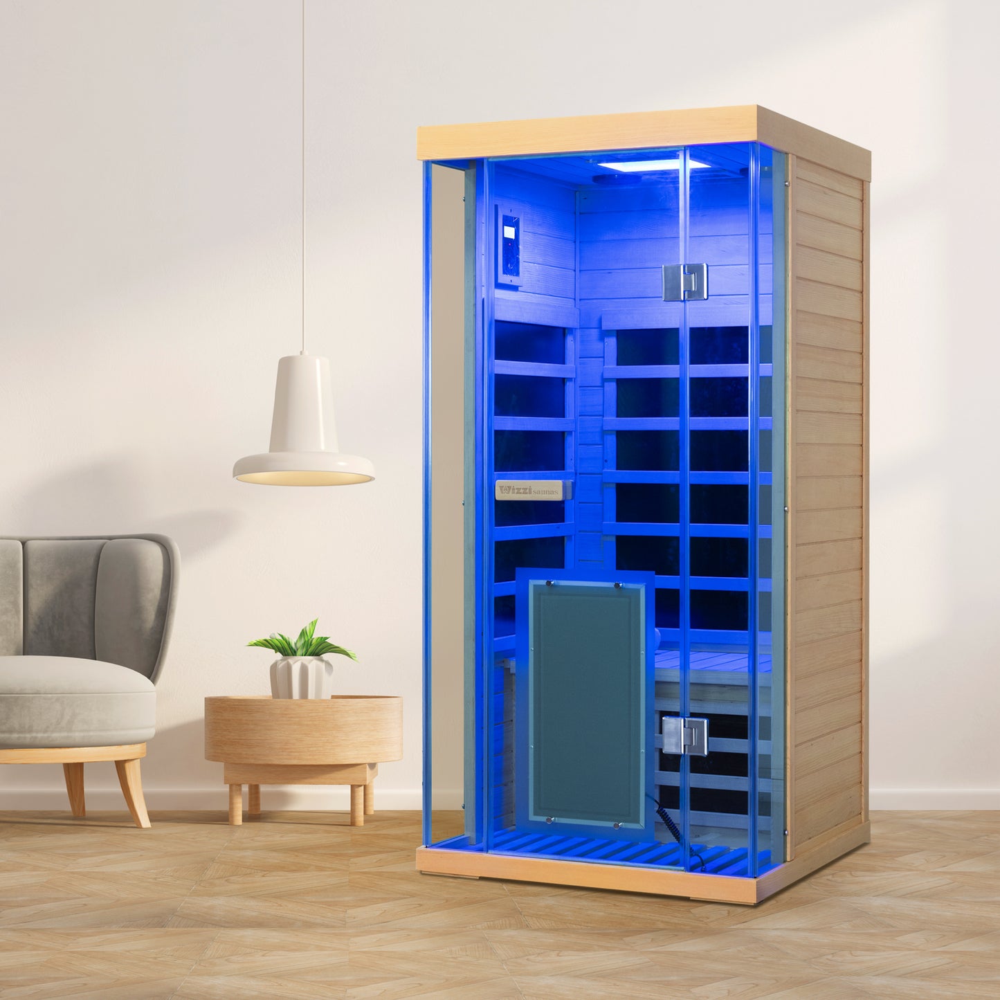 WizzaSaunas SH01 1-Person Full Spectrum Infrared Sauna (Hemlock)