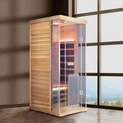 WizziSauna SR01 1-Person Full Spectrum Infrared Sauna (Red Cedar)