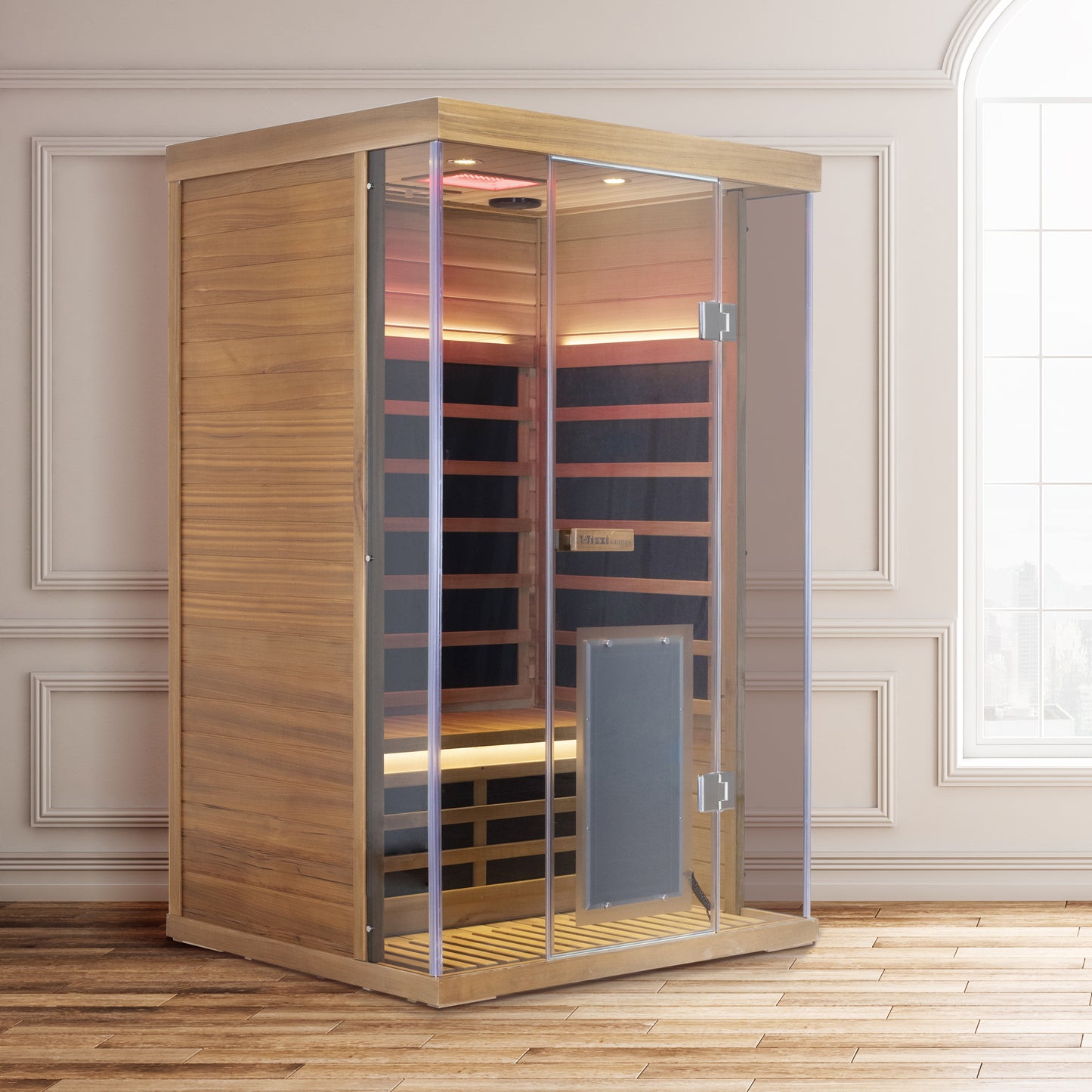 WizziSaunas SR02 2-Person Full Spectrum Infrared Sauna (Red Cedar)
