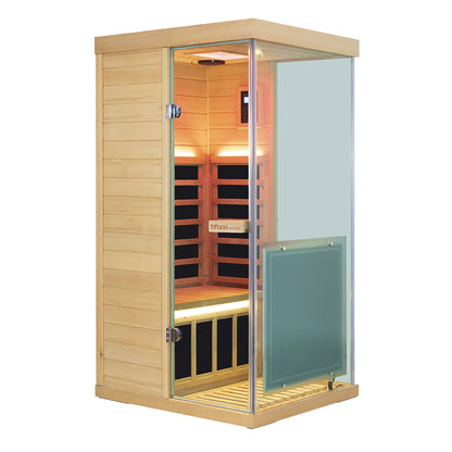 WizziSaunas 909 MHX-R 1-Person Full Spectrum Infrared Sauna (Hemlock)