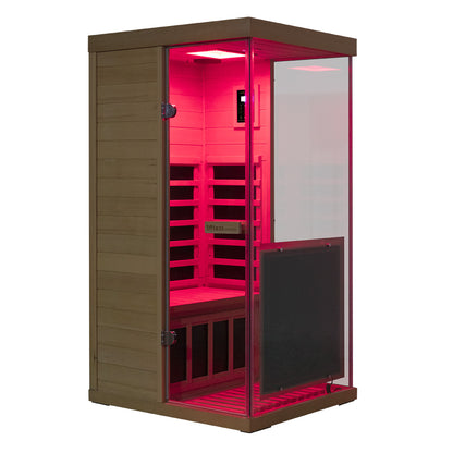 WizziSaunas 909 MHX-R 1-Person Full Spectrum Infrared Sauna (Hemlock)