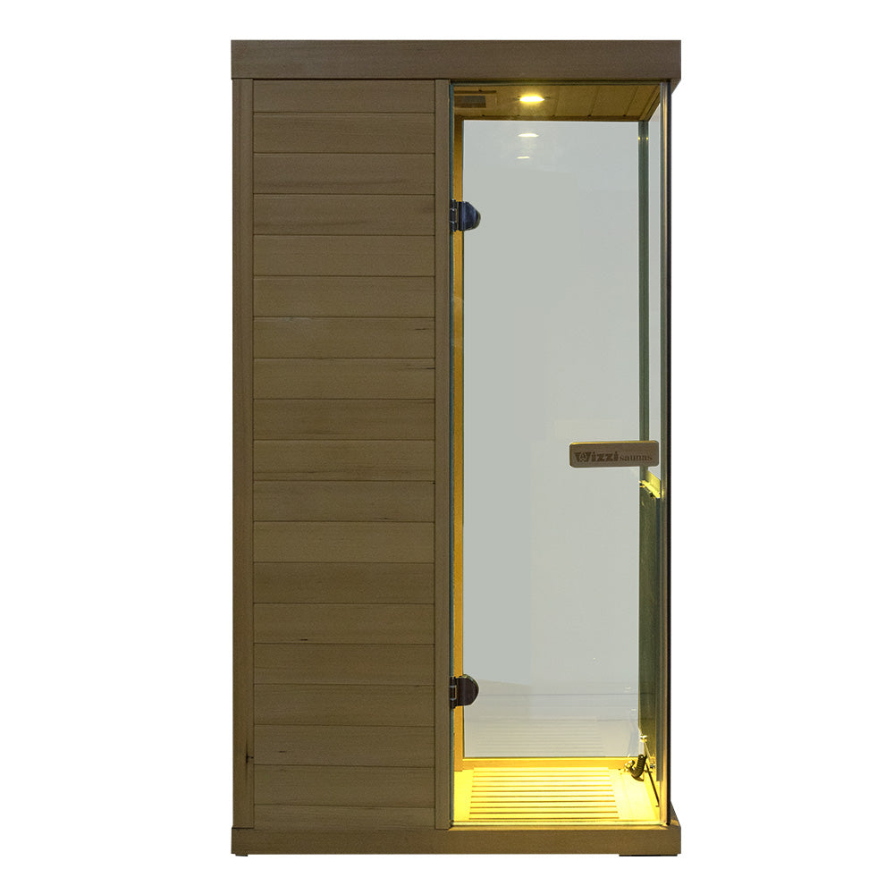 WizziSaunas 909 MHX-R 1-Person Full Spectrum Infrared Sauna (Hemlock)