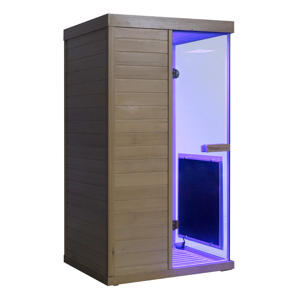 WizziSaunas 909 MHX-R 1-Person Full Spectrum Infrared Sauna (Hemlock)