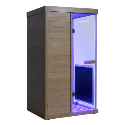 WizziSaunas 909 MHX-R 1-Person Full Spectrum Infrared Sauna (Hemlock)