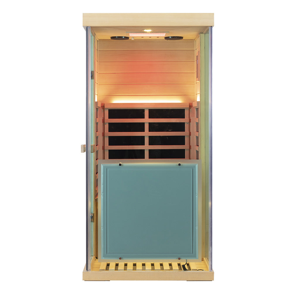WizziSaunas 909 MHX-R 1-Person Full Spectrum Infrared Sauna (Hemlock)