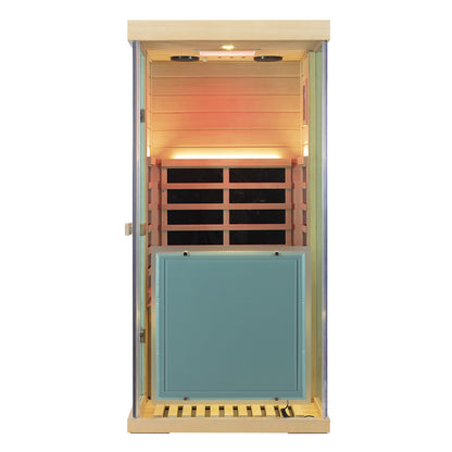 WizziSaunas 909 MHX-R 1-Person Full Spectrum Infrared Sauna (Hemlock)