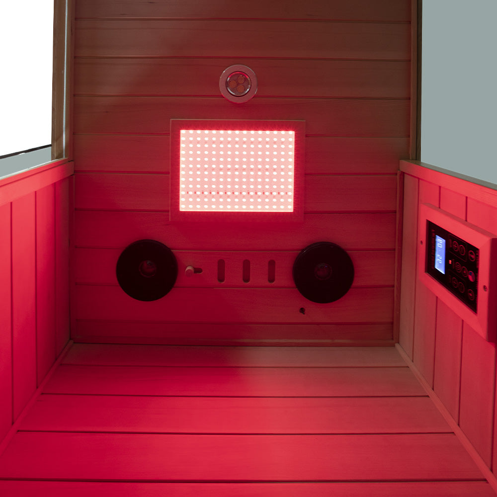 WizziSaunas 909 MHX-R 1-Person Full Spectrum Infrared Sauna (Hemlock)