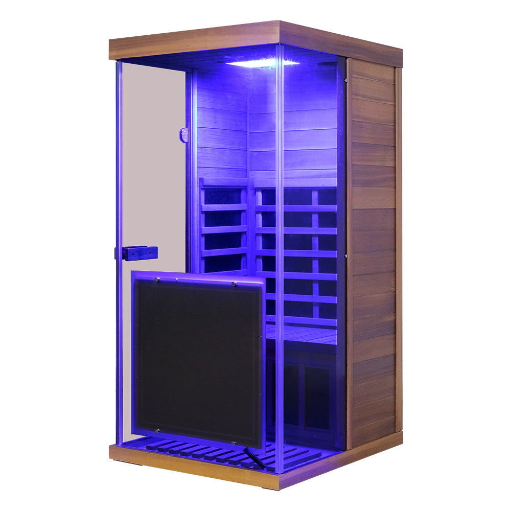 WizziSaunas MRX-L (Left door) 1 person full spectrum Infrared Sauna (Red Cedar)