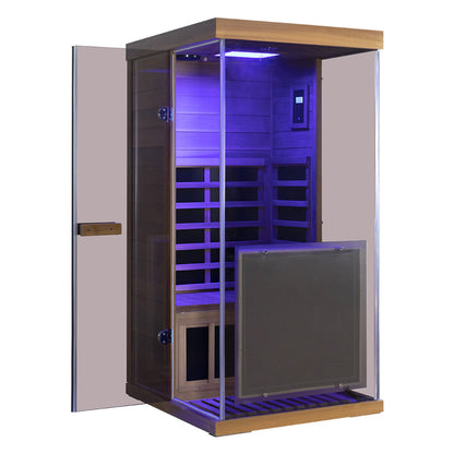 WizziSaunas MRX-L (Left door) 1 person full spectrum Infrared Sauna (Red Cedar)