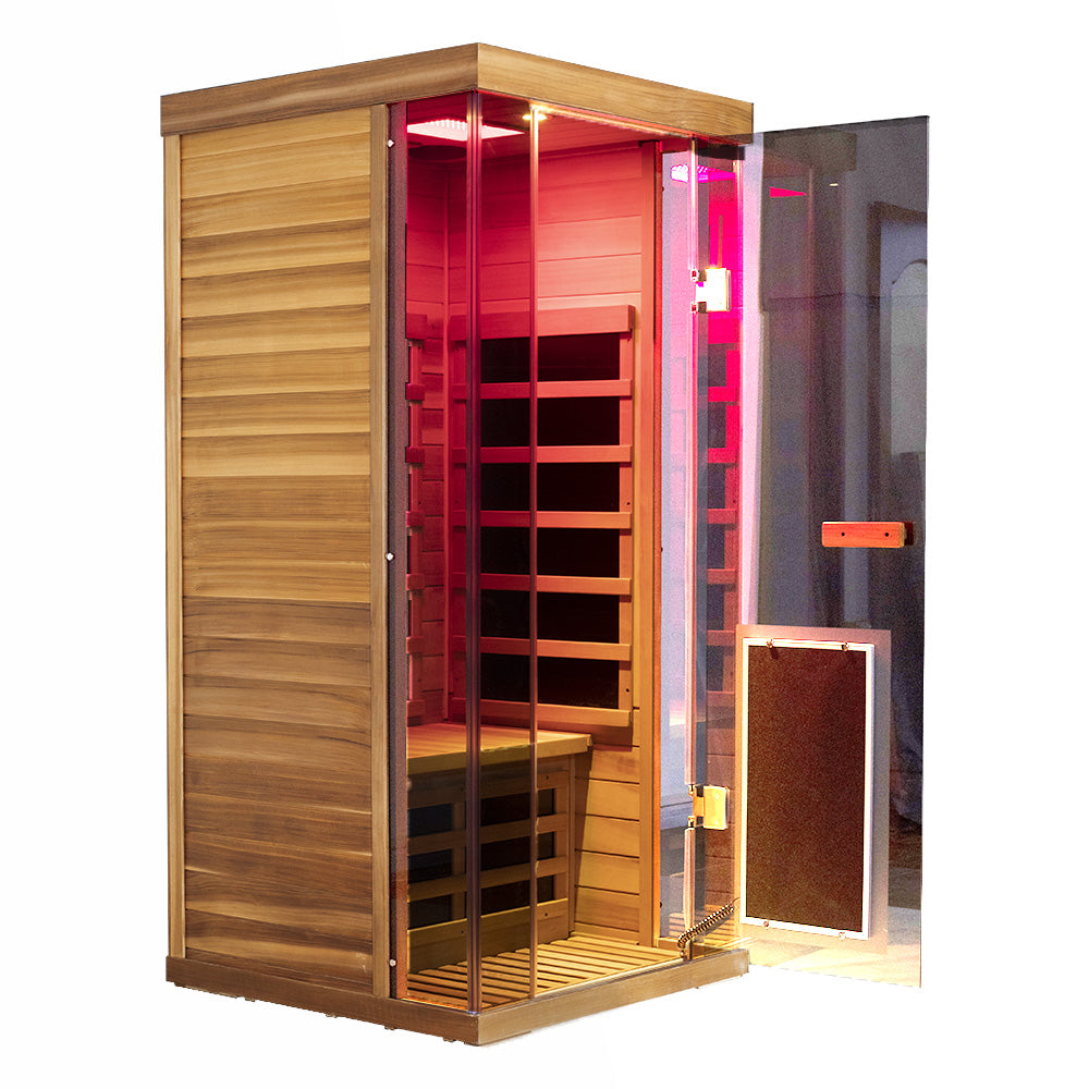 WizziSauna SR01 1-Person Full Spectrum Infrared Sauna (Red Cedar)
