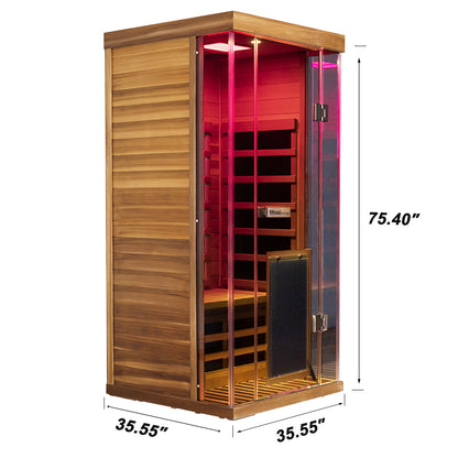 WizziSauna SR01 1-Person Full Spectrum Infrared Sauna (Red Cedar)