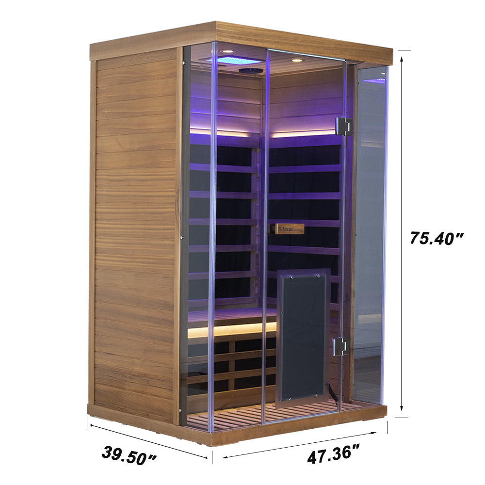 WizziSaunas SR02 2-Person Full Spectrum Infrared Sauna (Red Cedar)