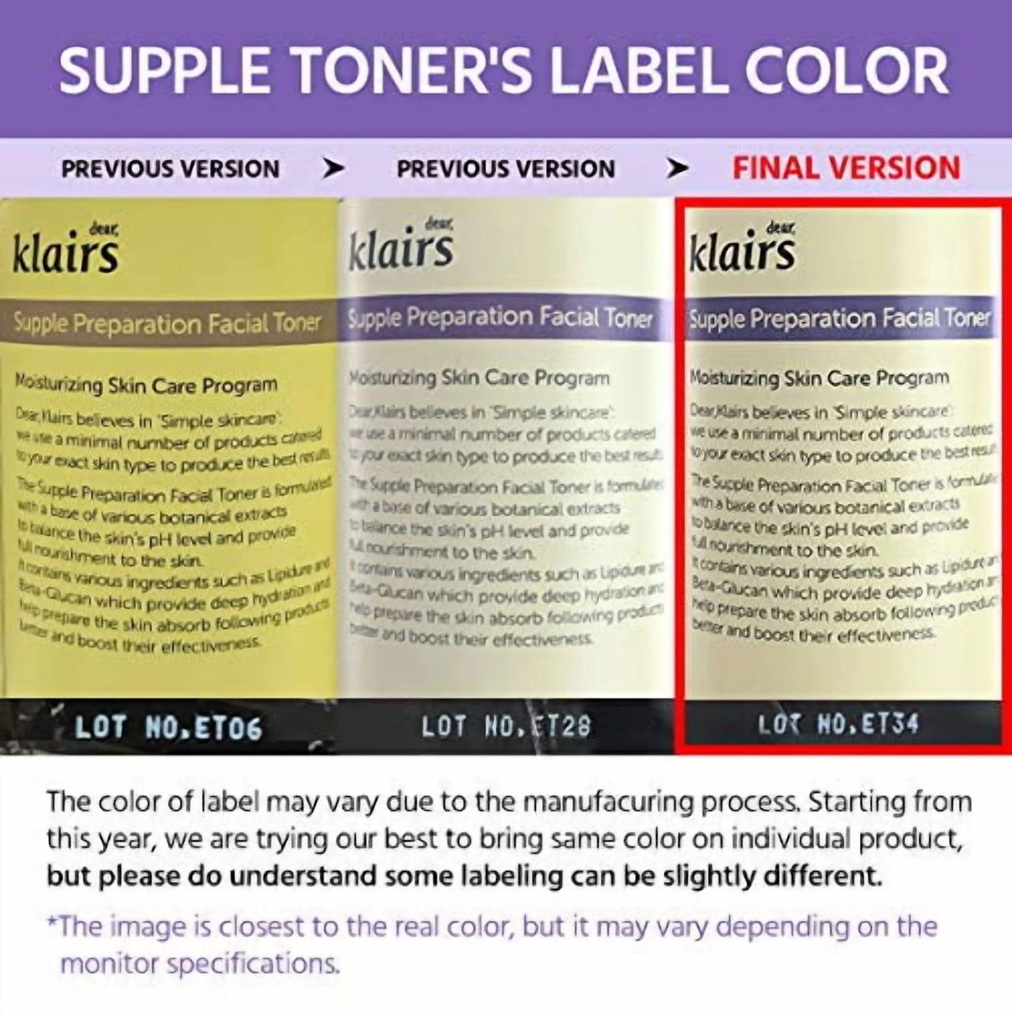 [Dear Klairs] Supple Preparation Facial Toner 6.08 Oz