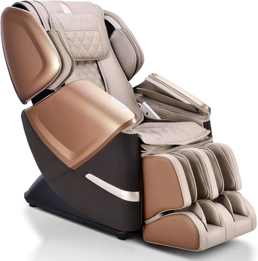 2025 4D Reclining Massage Chair for Full Body, Zero Gravity Recliner with Dual Mechanism, Extended Sl-Track, Upgraded Foot Roller Massage with Waist and Shawl Heating, Music Sync with Hi-Fi Bluetooth Speaker