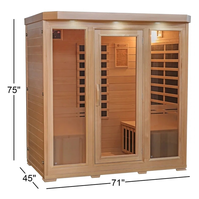 Sonoma 4-Person Hemlock Infrared Sauna with 9 Carbon Heaters