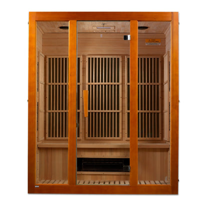 Golden Designs Alpine Dual Tech 3-Person Low EMF FAR Infrared Sauna Canadian Hemlock