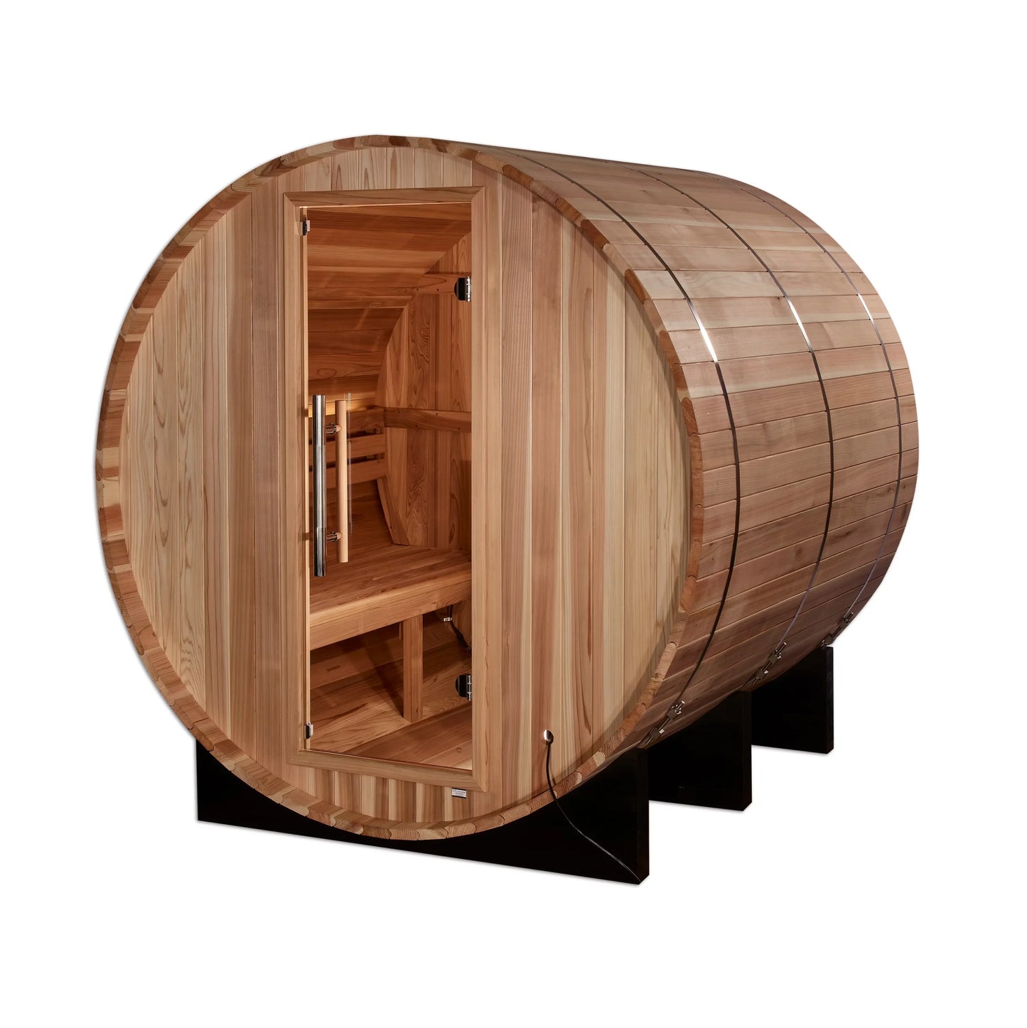 Golden Designs Arosa 4-Person Barrel Traditional Sauna – Pacific Cedar