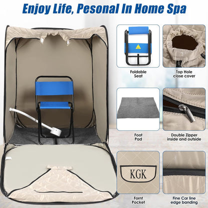Portable Steam Sauna Full Body for Home Spa with Steamer 
