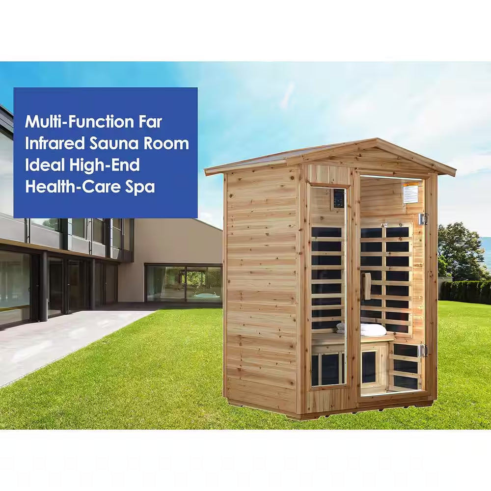 Moray 1-2 Person Outdoor Infrared Sauna with 8 Carbon Far Infrared Heaters and Waterproof Design