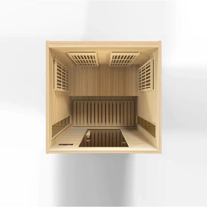 Toulouse 2 Person Infrared Sauna W/Speakers, Canadian Hemlock