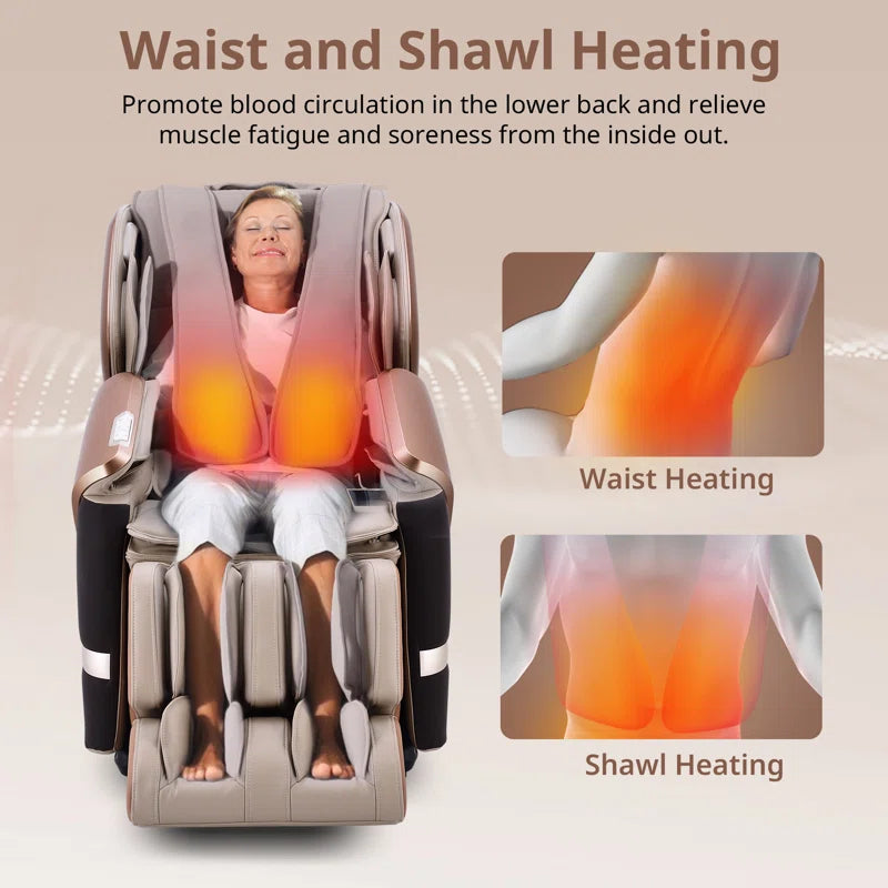 2025 4D Reclining Massage Chair for Full Body, Zero Gravity Recliner with Dual Mechanism, Extended Sl-Track, Upgraded Foot Roller Massage with Waist and Shawl Heating, Music Sync with Hi-Fi Bluetooth Speaker
