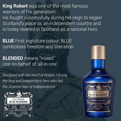Blue Blended Toner Essence - Men Facial Toner Essence with Hyaluronic Acid & Amino Acid - Hydrating Toner Restore Vitality – All in One Face & Aftershave, 6.09 Fl.Oz.