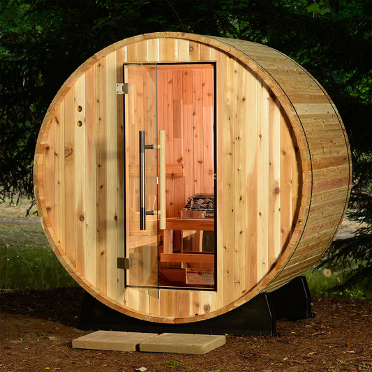 Almost Heaven Saunas Duet 2-Person Outdoor Barrel Sauna