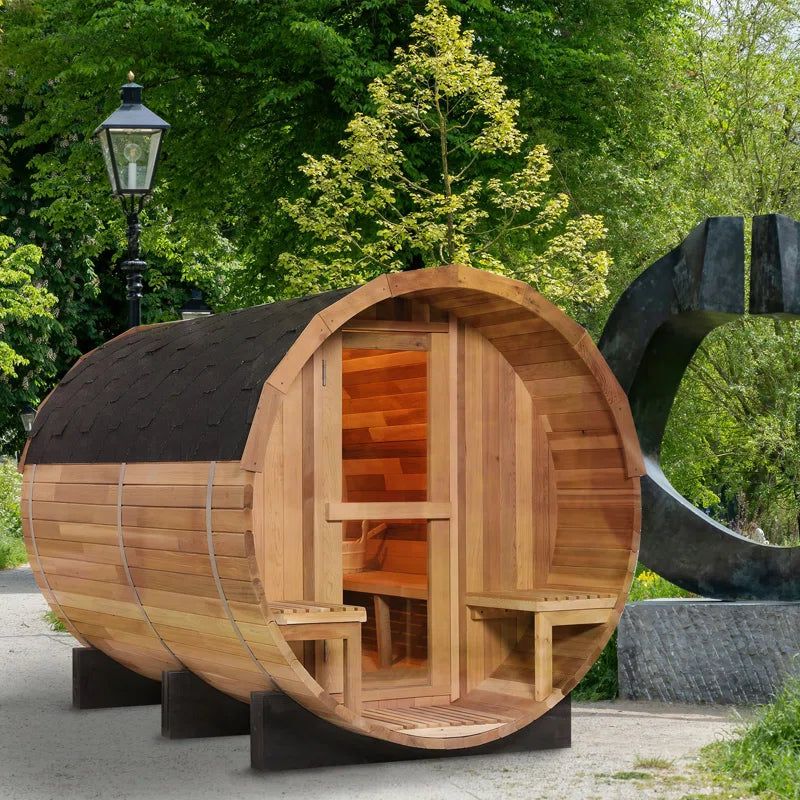 6-Person Cedar Traditional Steam Barrel Sauna - EverVibe Life