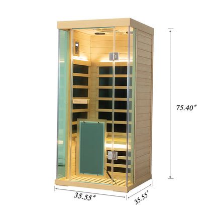 WizzaSaunas SH01 1-Person Full Spectrum Infrared Sauna (Hemlock)