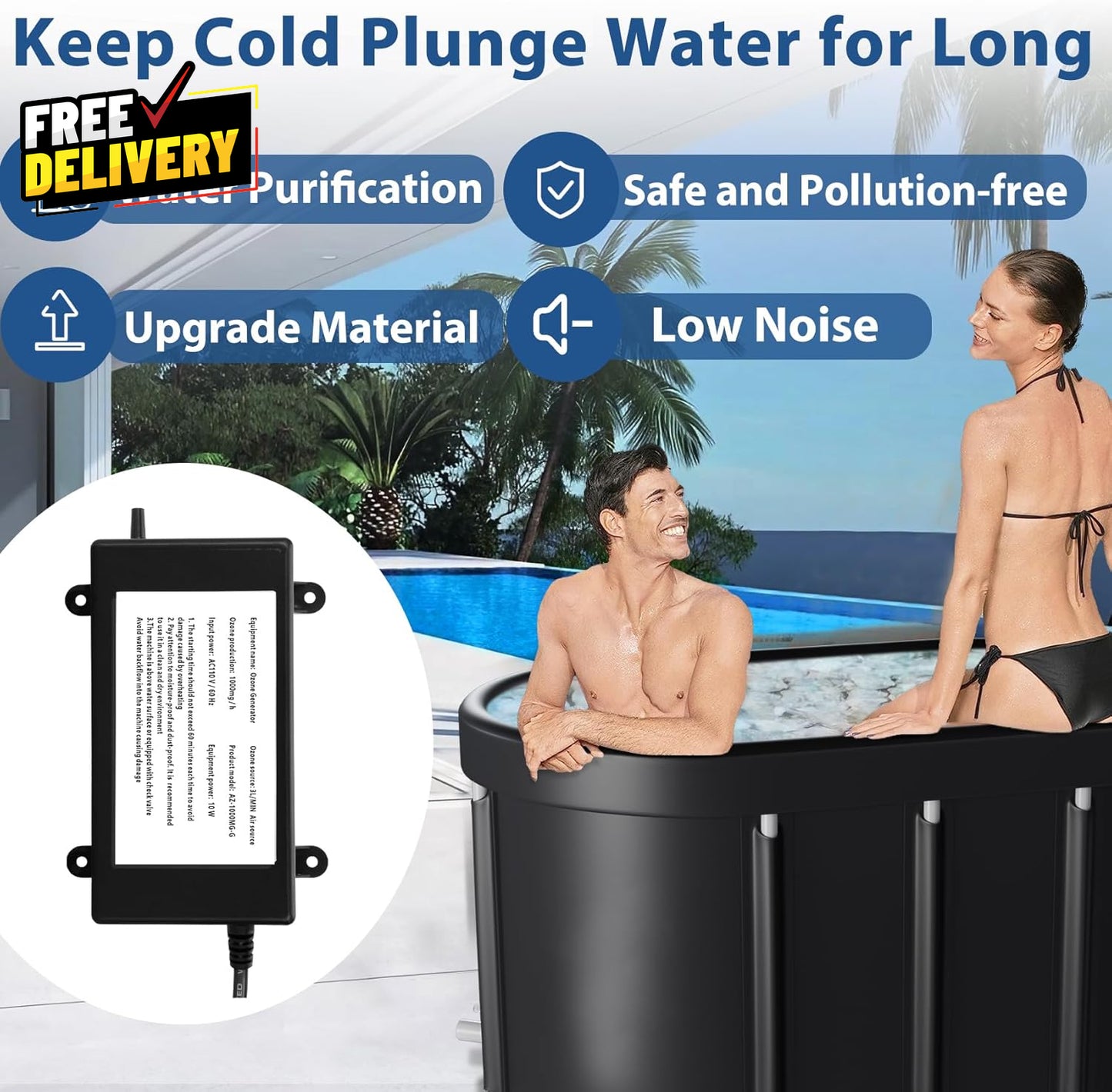 Ozone Generator for Cold Plunge 1000Mg/H Ozone Generator for Water Keep Cold....