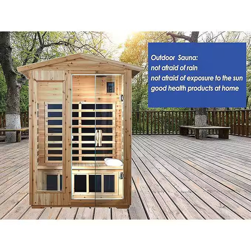 Moray 1-2 Person Outdoor Infrared Sauna with 8 Carbon Far Infrared Heaters and Waterproof Design