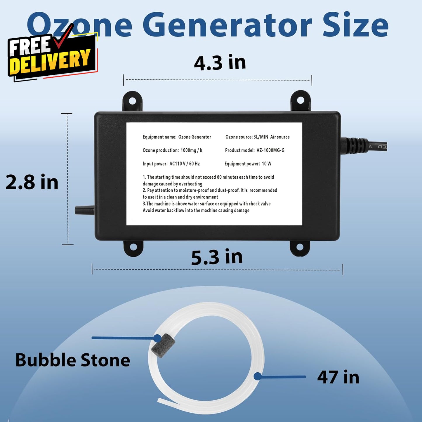 Ozone Generator for Cold Plunge 1000Mg/H Ozone Generator for Water Keep Cold....