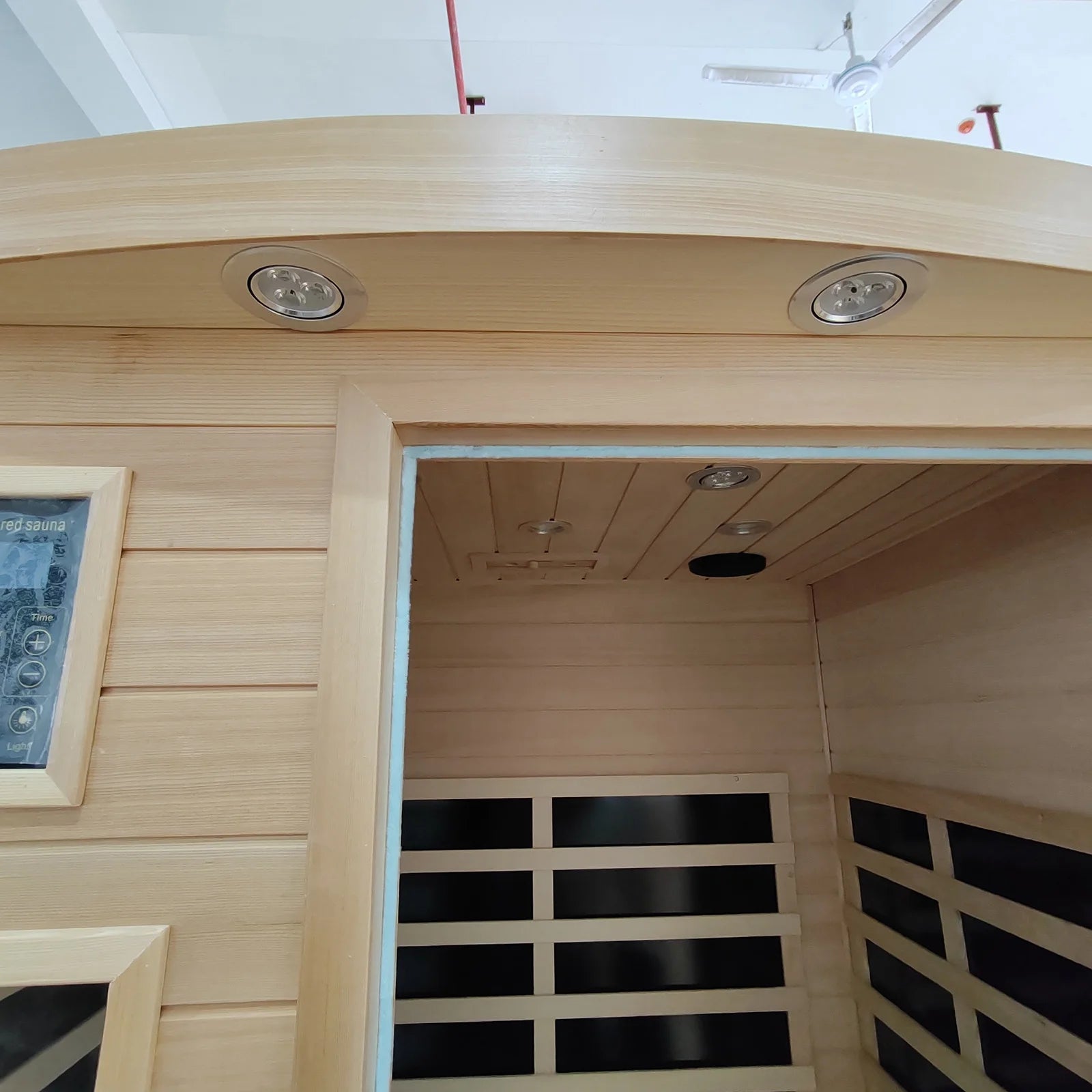2 Person Far Infrared Hemlock Saunas Room 2 in 1 Indoor Ceramic Infrared Sauna with Low EMF Heaters Ceramic Heating Cubes for Home