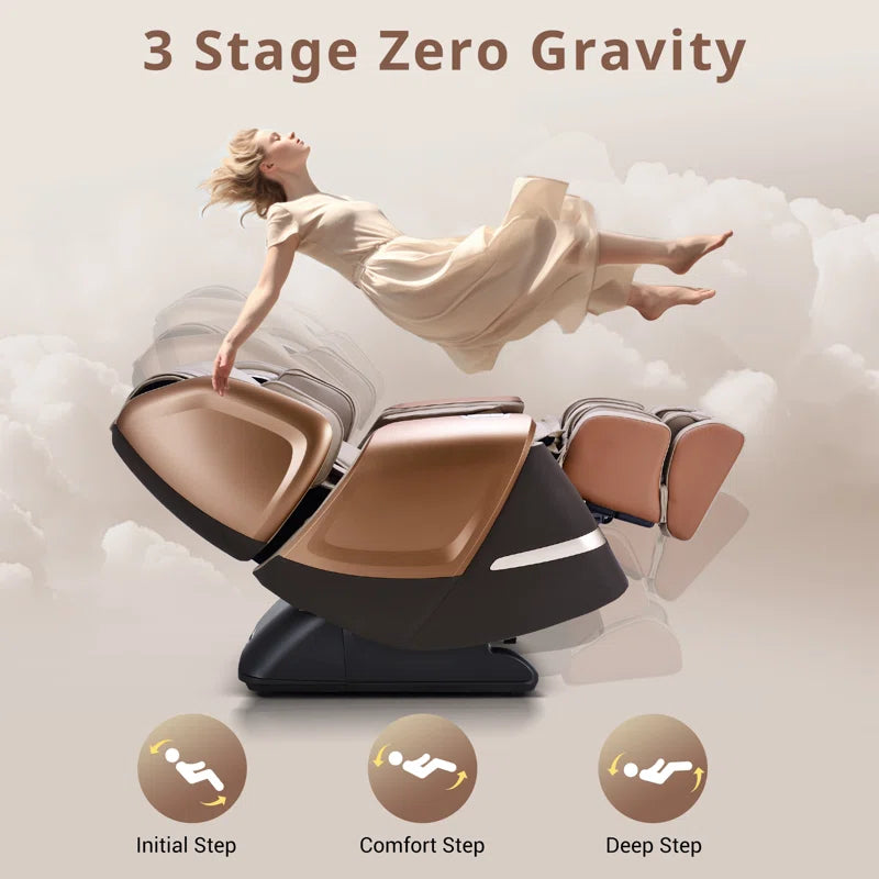 2025 4D Reclining Massage Chair for Full Body, Zero Gravity Recliner with Dual Mechanism, Extended Sl-Track, Upgraded Foot Roller Massage with Waist and Shawl Heating, Music Sync with Hi-Fi Bluetooth Speaker