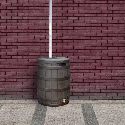 RW50 Rain Wizard 50Gal Plastic Rain Barrel Water Collector, Oak
